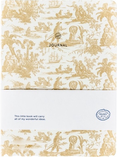 [1436404] Carnet de notes A5 Toile de Jouy A-J écru