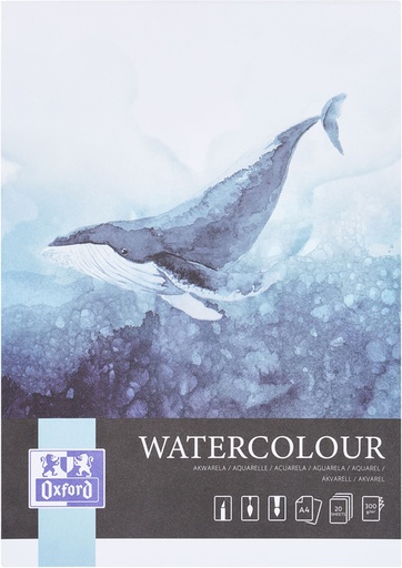 [1436446] Aquarelblok Oxford Watercolour A4 20 vel 300 gram gelijmd