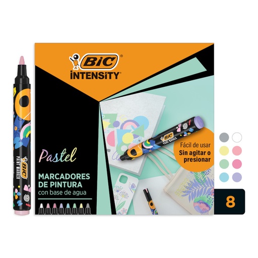 [1436481] Paintmarker Bic Intensity pastel assorti 8 stuks