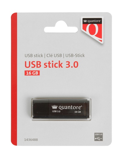 [1436488] USB stick 3.0 Quantore USB-A 16GB zwart