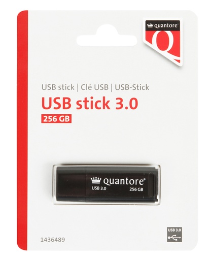 [1436489] USB-stick Quantore 256GB 3.0 zwart