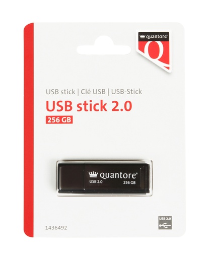 [1436492] USB stick 2.0 Quantore USB-A 256GB zwart
