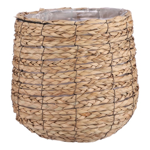 [1433009] Panier plante Mica Jonc de mer Avalon rond marron clair 31x30cm