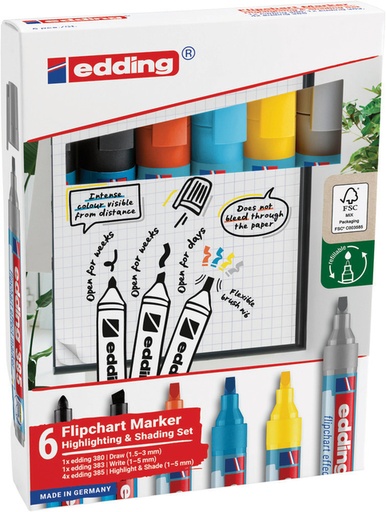 [1435574] Viltstift edding 385 flipover incl 380 - 383  assorti 6 stuks