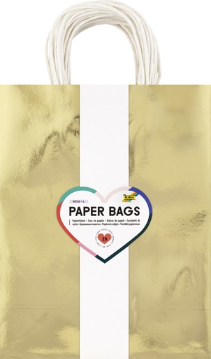 [1435698] Cadeautas Folia goud kraft 24x31x12cm 20 stuks