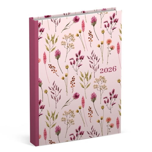[1436913] Agenda 2026 Lannoo Pocket Flowers Bouquet 7 jours/2 pages rose