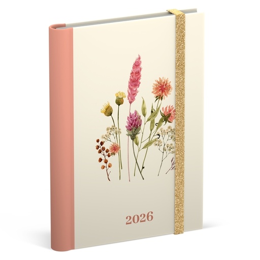 [1436916] Agenda 2026 Lannoo 120x160 Flowers bouquet 7 jours/2 pages blanc