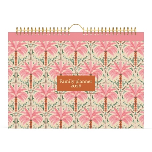 [1436924] Calendrier familial 2026 Lannoo 310x220 Exotic palms 7 jours/1 page rose