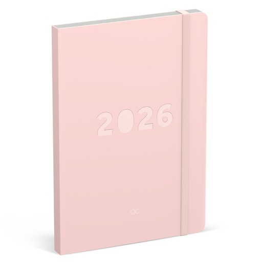 [1436925] Agenda 2026 Lannoo bureau A5 QC Colour 7 jours/2 pages rose
