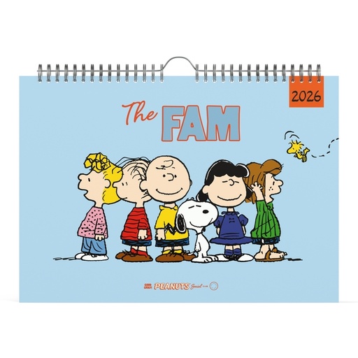 [1436928] Calendrier familial 2026 Lannoo 310x220 Peanuts 7 jours/1 page