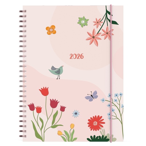 [1436929] Agenda 2026 Lannoo bureau 170x230 Fragile 7 jours/2 pages rose