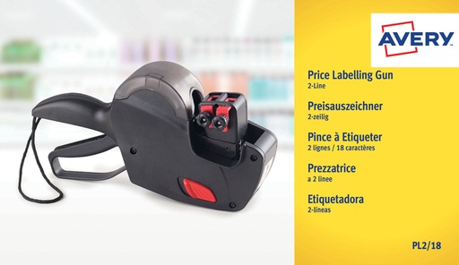 [1438104] Etiketteertang Avery PL2/18 2 regels zwart