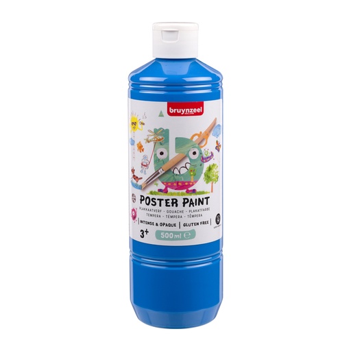 [1438018] Gouache Bruynzeel flacon 500ml bleu clair