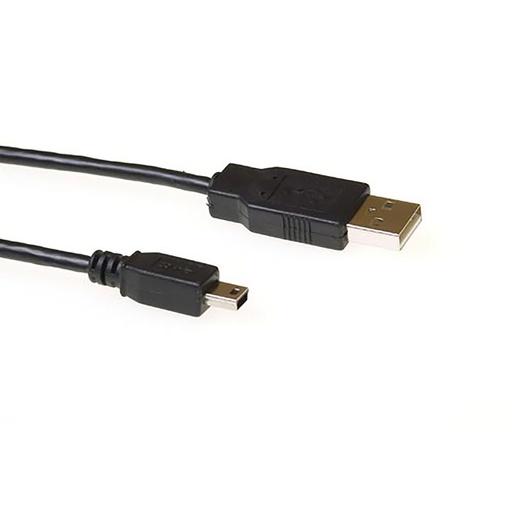 [1438245] Kabel ACT USB USB mini-B 2.0 M 5pin zwart 1.8 meter