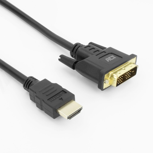 [1438260] Câble ACT HDMI DVI 18+1 broche M/M noir 2m
