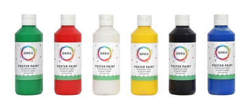 [1436466] Gouache Qrea set 6 couleurs standard 250ml
