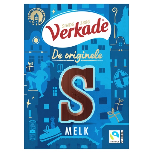 [1435601] Chocoladeletter Verkade melk S 135 gram