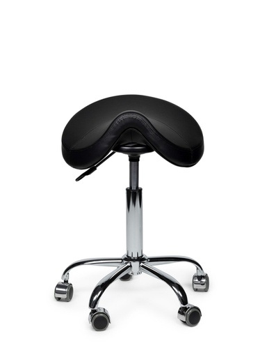 [1437518] Zadelkruk Office Premium laag zonder voetring harde wielen zw