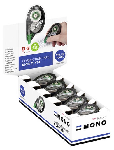 [1437778] Correctietape Tombow MONO zijwaarts 4.2mmx10m 20 stuks