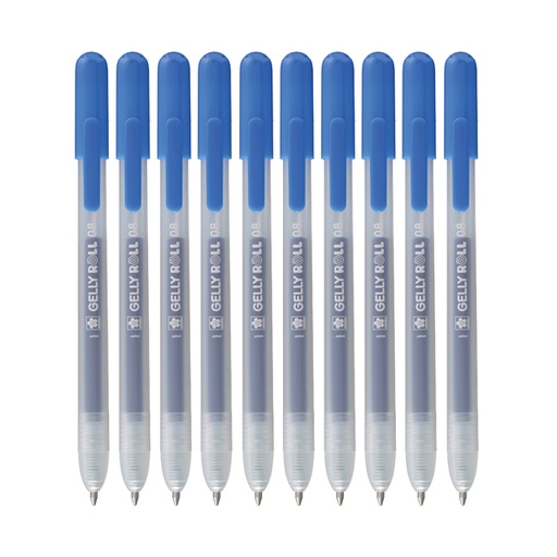 [1438123] Stylo gel Sakura Gelly Roll Classic 08 rétractable set 10 couleurs bleu