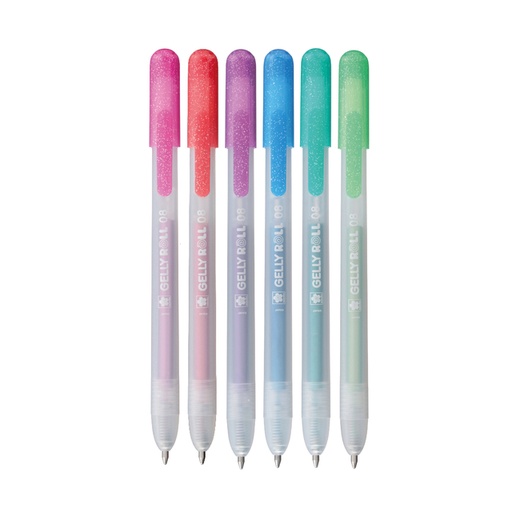 [1438124] Stylo gel Sakura Gelly Roll Metallic 08 rétractable set 6 couleurs