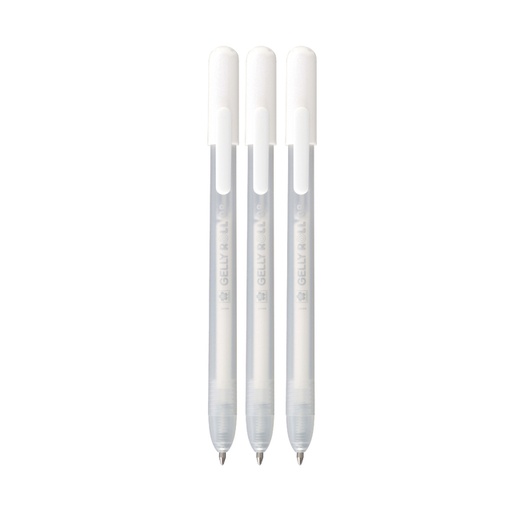 [1438130] Stylo gel Sakura Gelly Roll Classic 08 rétractable set 3 couleurs blanc