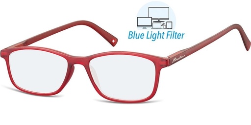 [1438334] Leesbril  Montana +1.00 dpt blue light filter rood