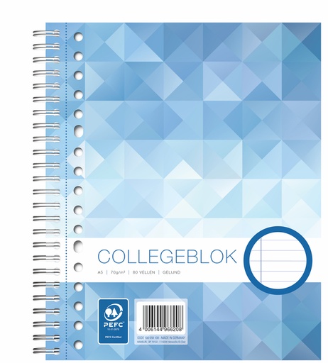 [1438666] Collegeblok WORK A5 lijn 17-gaats 160 pagina's 70gr