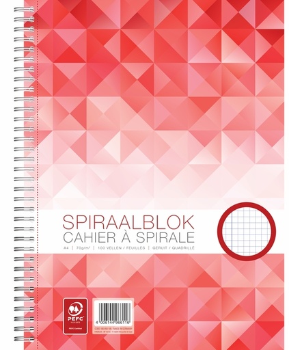 [1438750] Bloc à spirale WORK A4 carreau 5mm 100 feuilles 70g