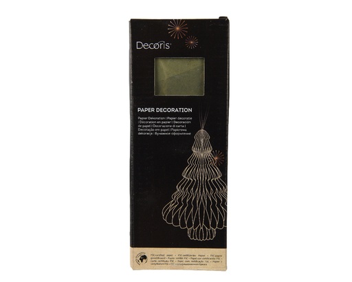 [1436724] Sapin de Noël Decoris 3D papier vert 20cm