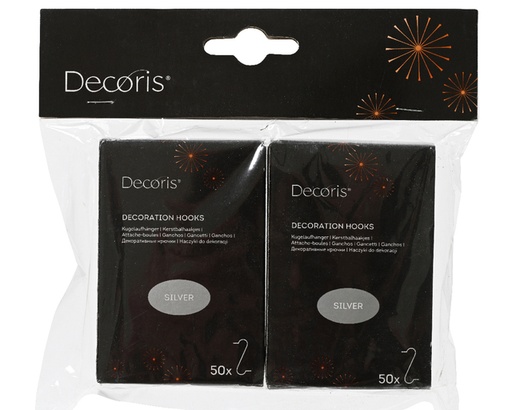 [1436738] Attache boule de Noël Decoris en fer Blister 2 boîtes de 50 pièces