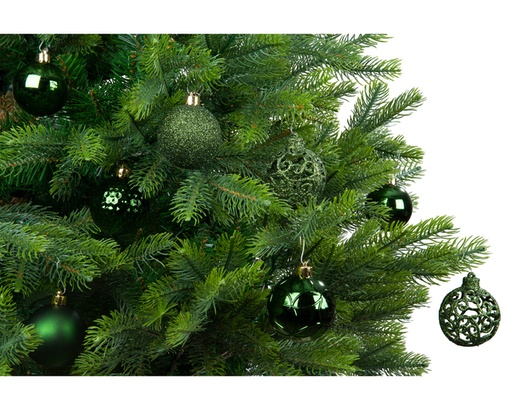 [1436739] Boule de Noël Decoris assorti vert sapin tube 37 pièces