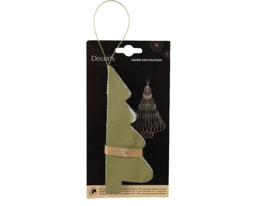 [1436899] Sapin de Noël Decoris 3D papier vert 15cm
