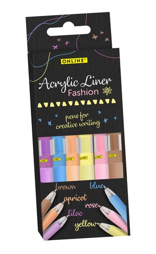 [1438657] Liner acrylique Online Fashion assorti 6 pièces