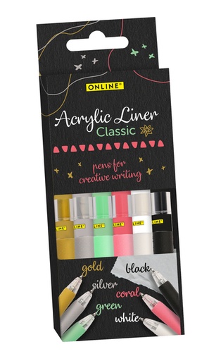[1438660] Liner acrylique Online Classic assorti 6 pièces