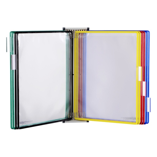 [1438429] Zichtpanelensysteem wand Tarifold magnetisch A4 met 10-tassen assorti