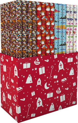 [1433551] Inpakpapier Sint 46.5x250cm assorti