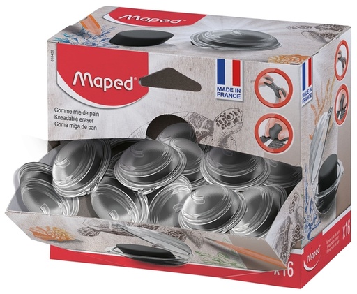 [1438840] Kneedgum Maped display à 16 stuks zwart