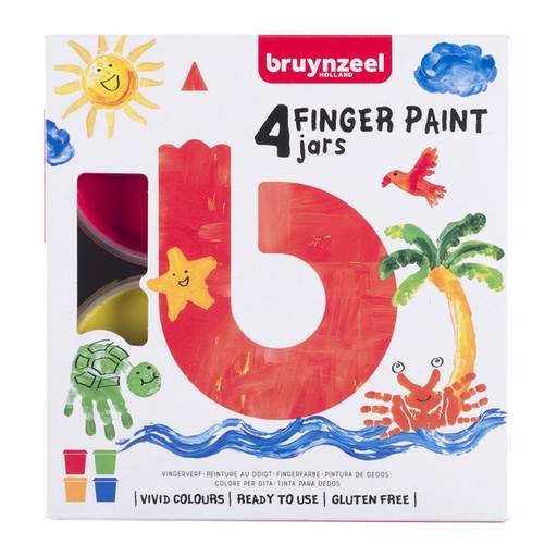 [1438920] Peinture au doigt Bruynzeel Kids 4 pots assorti