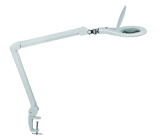 [1439167] Lampe Loupe MAULmakro LED pince lentille 144cm2 blanc