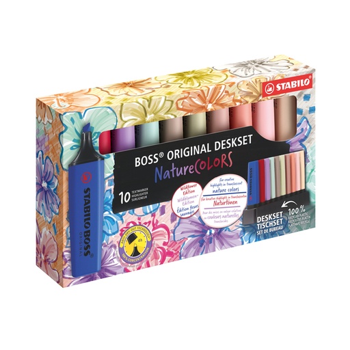 [1439191] Markeerstift STABILO Boss Wildflower & Nature Colors ass deskset 10st