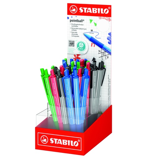 [1439198] Stylo bille STABILO pointball Colorful Medium assorti
