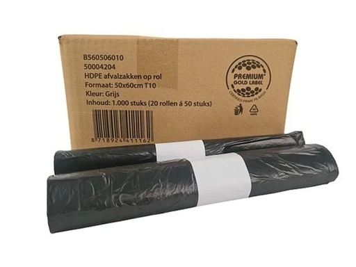 [1439213] Sac poubelle Vepa Bins HDPE T10 50x60cm 24L gris