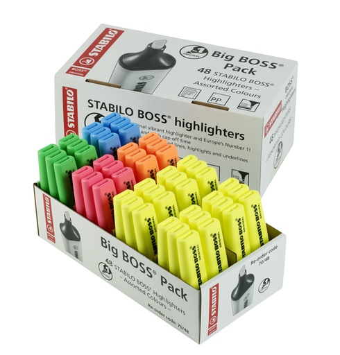 [1439321] Markeerstift STABILO BOSS Original 70 assorti classpack à 48 stuks