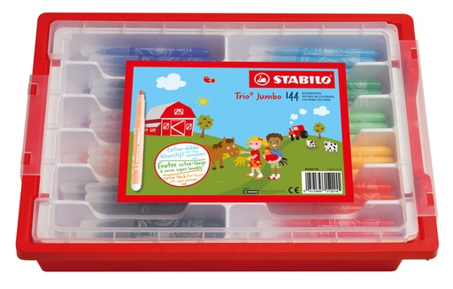 [1439328] Feutre STABILO Trio Jumbo 380 XL assorti Classpack 144 pièces