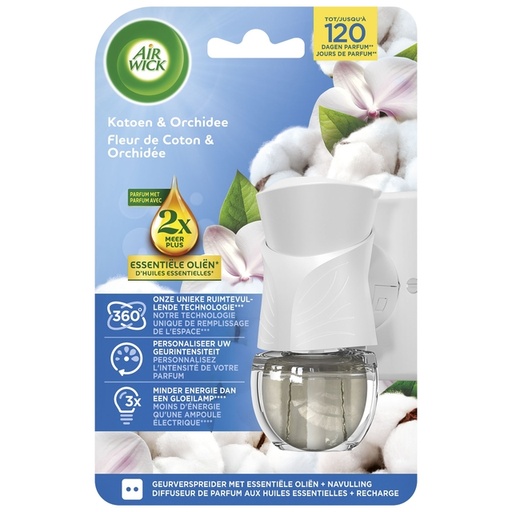 [1436675] Diffuseur de parfum AirWick Electrical Fleur de coton Kit starter 19ml