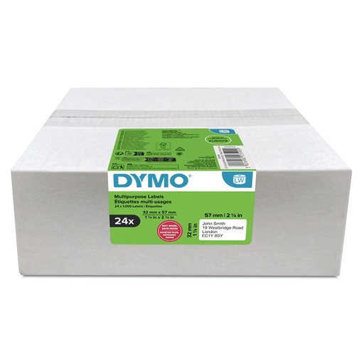 [1436683] Etiquette Dymo LabelWriter multifonctionnel 32x57mm blanc 24 rouleaux à 1000 pièces