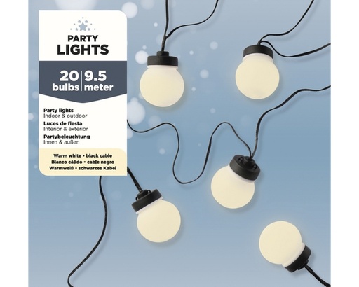 [1466252] Partylight Lumineo led outdoor 20 bollen 950cm warm wit