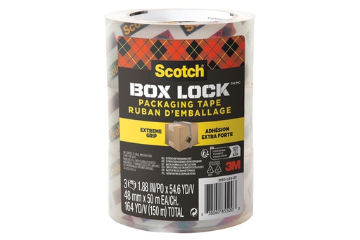 [1466497] Verpakkingstape Scotch Box Lock 3950-EF 48mmx50m 3 stuks