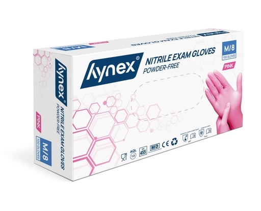 [1466498] Handschoen Hynex nitril M roze 3.5gr 100 stuks